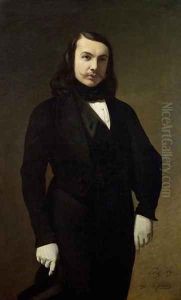 Portrait of Theophile Gautier (1811-72), 1839 by Auguste de Chatillon