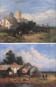 In The Farmyard; A Busy Crossing Outside The Town by John Holland