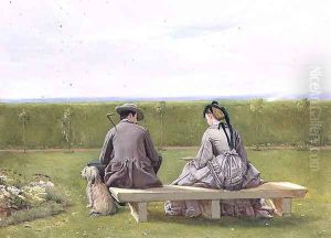The Bench by the Sea by Eyre Crowe