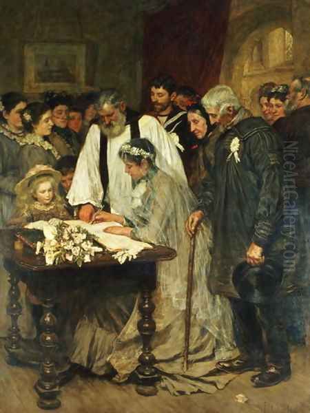 Signing the Marriage Register, 1896 by James Charles