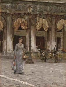 Cafe Chioggia, St. Marks Square, Venice by James Charles