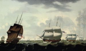 A Squadron Of The White Beating 
Down The Channel With The Eddystonelighthouse Off To Starboard