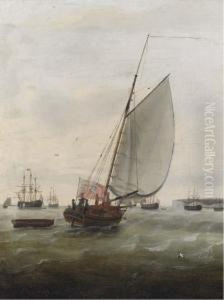 The Cutter Mermaid Running Into The Fleet Anchorage At The Downs - view 1