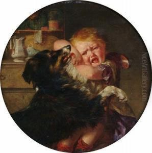 A Young Girl With A Dog A Young Girl With A Dog