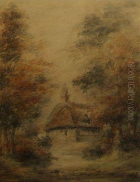 Wooded Landscape With Cottage - view 1