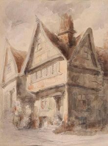 The Corner House In Norfolk by Cornelius Holmes-Winter