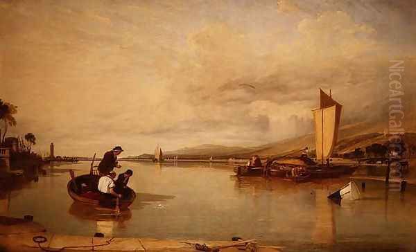 Dead Calm- Boats off Cowes Castle - view 1