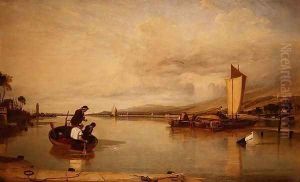 Dead Calm- Boats off Cowes Castle by Sir Augustus Wall Callcott