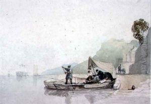 Coast Scene with Boats and Figures by Sir Augustus Wall Callcott