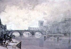 The Abbey and Nungate Bridge, Haddington, East Lothian by Sir Augustus Wall Callcott
