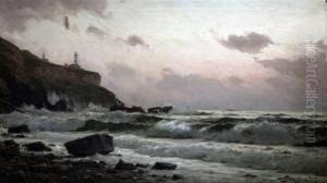Coastal Landscape With Lighthouse by Lauritz B. Holst
