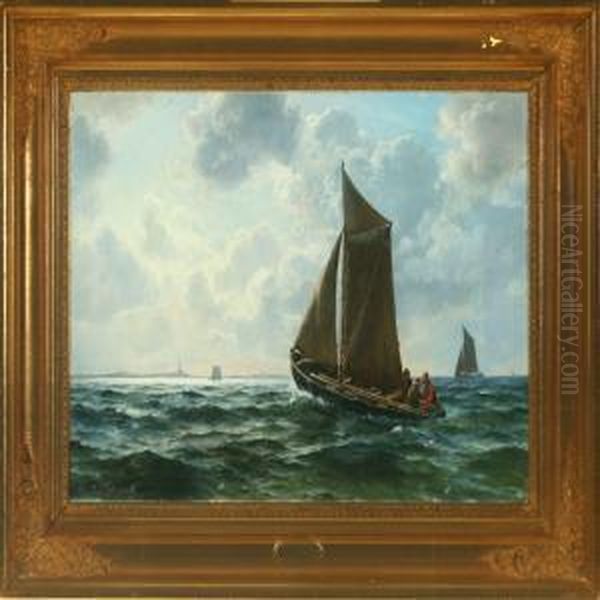 Seascape With Sailingships In The Background City - view 1