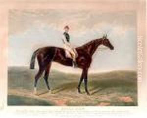 Equestrian Prints Depicting
Shotover And Dutch Oven With Tom Cannonand Fred Archer Up Respectively by Edwin Frederick Holt
