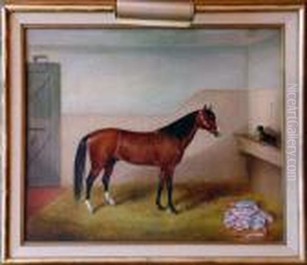 Horse And Dog In A Stable - view 1