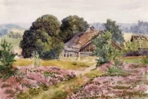 Landschaft Mit Bauernhof by Georg Holub