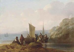 Fishermen congregating on the shore Fishermen congregating on the shore