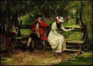 Lovers On A Bench by Rowland Holyoake