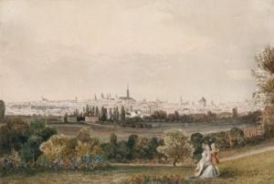 Blick Auf Wien Von Der Vorstadt Aus by Joseph Holzer