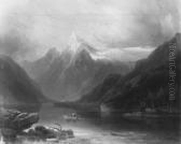 Blick Auf Den Konigssee Mit Dem
Watzmann. Signiert Unten Links: J. Holzer. Ol Auf Leinwand. H 32; B 40
Cm. - view 1