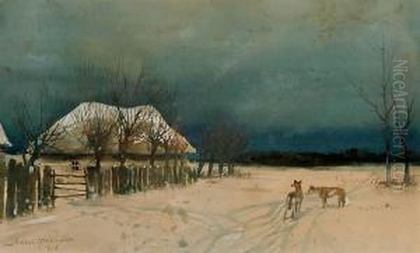 Pejzaz Zimowy Z Wilkami, 1918 R. - view 1