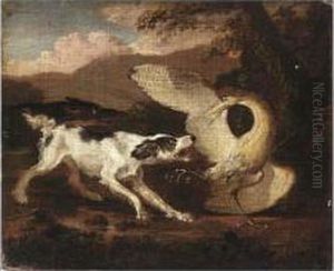 Dogs Attacking A Heron