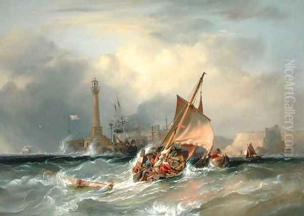 Lugger Entering Margate - view 1