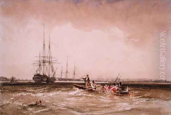 On the Medway (Marines Going out to the Indiaman, Northfleet), 1839 - view 1