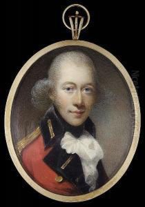 Lieutenant Sir Richard Mcquire, 
Wearing The Uniform Of The 61st Foot (south Gloucestershire Regiment), 
Scarlet Coat With Black Facings, Gold Epaulette, Black Stock And Frilled
 White Cravat by Horace Hone