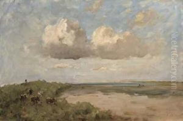 St Marnock's Strand And Sea With Five Cows - view 1