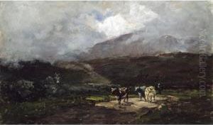 Glenmalure, Co. Wicklow - Herdsman And Cows On A Country Road