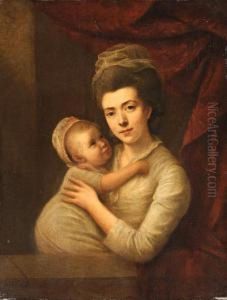 Portrait Of A Mother And Child At A Casement Portrait Of A Mother And Child At A Casement