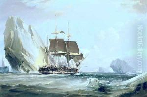 The Barque 'Auriga' in Antarctic Waters, 1838 by George Chambers