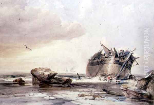 Rocky Shore, with Dismantled Vessel - view 1