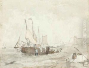 Fishermen unloading the catch by George Chambers