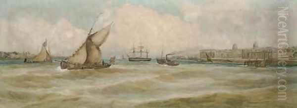 Greenwich Reach at full tide - view 1