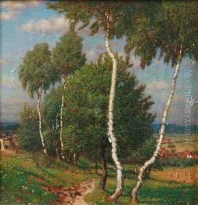 A Landscape With Birches by Jan Honsa