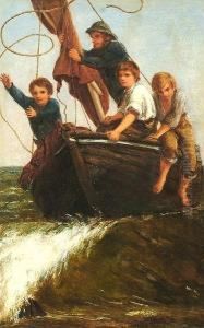 Bringing The Boat Ashore. by James Clark Hook