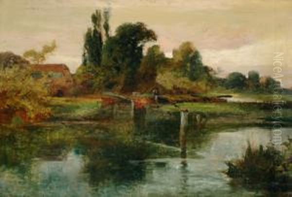 Figure In A River Landscape - view 1