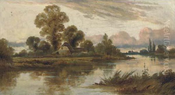 A Summer Evening On The Thames,
Below Reading; And A Peaceful Dayon The River, Near Pangbourne-on-thames - view 1