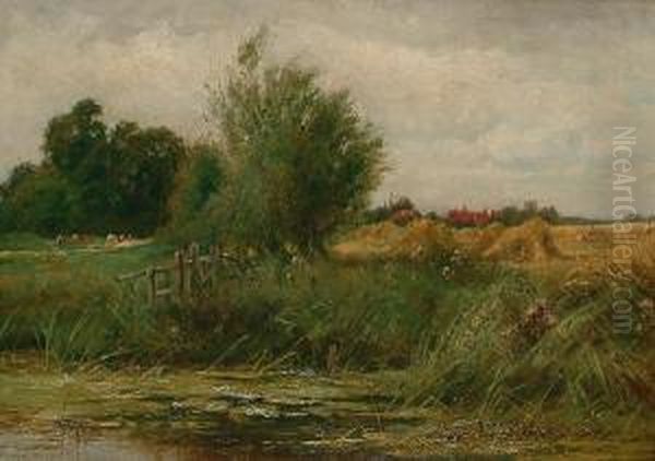 View Of A Cornfiled From Accross A Pond - view 1