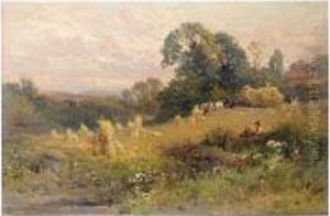 Harvesting In Sussex by John Horace Hooper