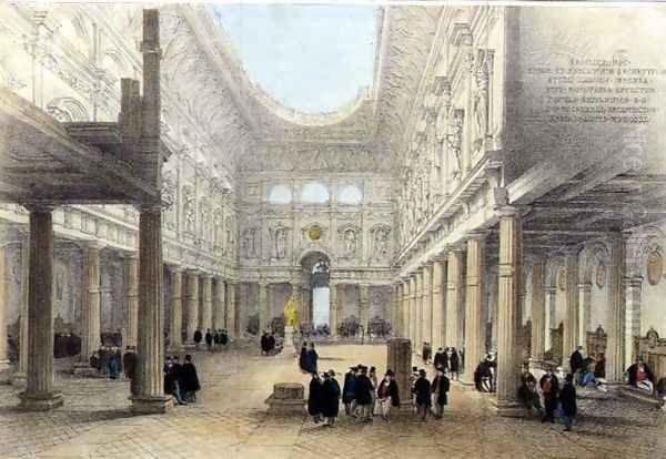 Design for the Royal Exchange-interior, looking west, 1840 - view 1