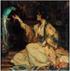 Girl And A Quetzal by Robert Hope