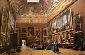 View of the Grand Salon Carre in the Louvre by Giuseppe Castiglione