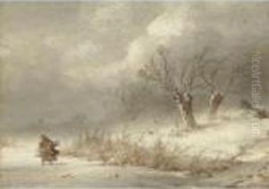 Gathering Wood In Winter