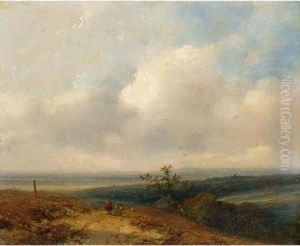 A Shepherd In An Extensive Landscape
