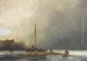 A Frozen River Landscape