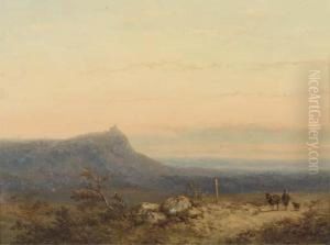 A Traveller In An Extensive Landscape At Dusk