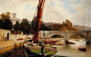 Boating at Richmond on Thames, 1888 by John Mulcaster Carrick