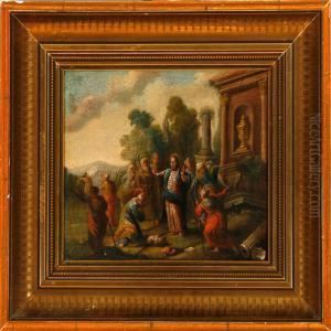 A Biblical Scenery With Christ At A Road Alter by Pehr Horberg